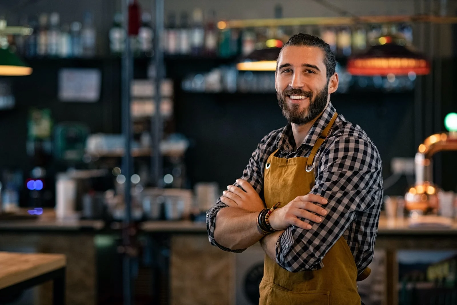 business owner looking at camera